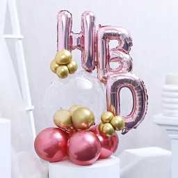 chicbirthdayballoonbouquetrosegold1