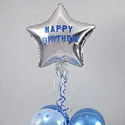 happybirthdaystarballoonbouquetsilverandblue5