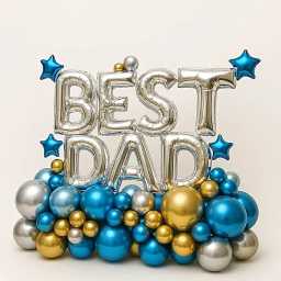 bestdadchromeballoonbouquetwithstarfoilballoons1