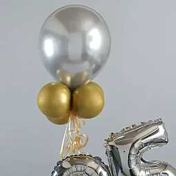 goldenandsilvernumber25balloonbouquet5