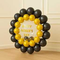 happyfathersdayballoonbouquetwithblackandgoldenlatex3