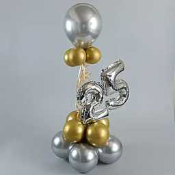 goldenandsilvernumber25balloonbouquet3