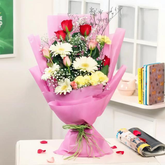 Happy Birthday Flower Roses  Bouquet