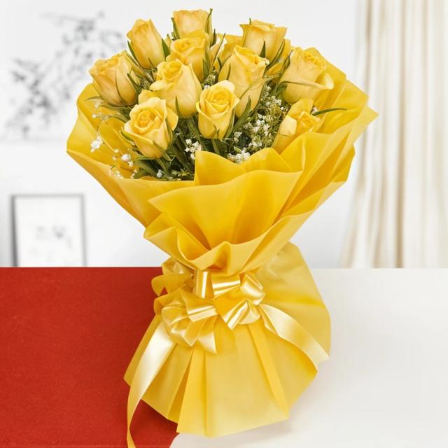 Sunshine Yellow Roses Bouquet 