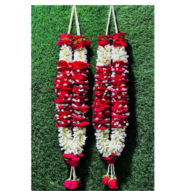Red And White Flower Varmala