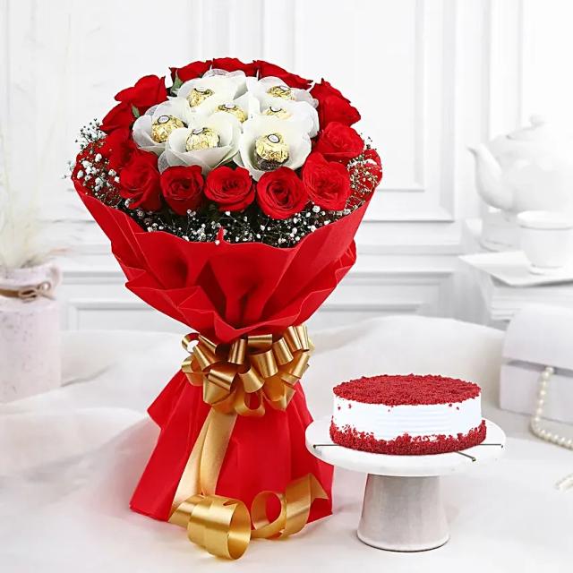 Scarlet Red Roses Romance Combo