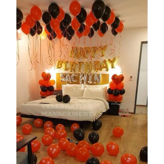Balloon Decoration for Romantic Birthday in room Set 