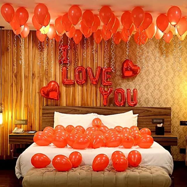 Romantic Red Themed Love You Balloon Decorations Set 
